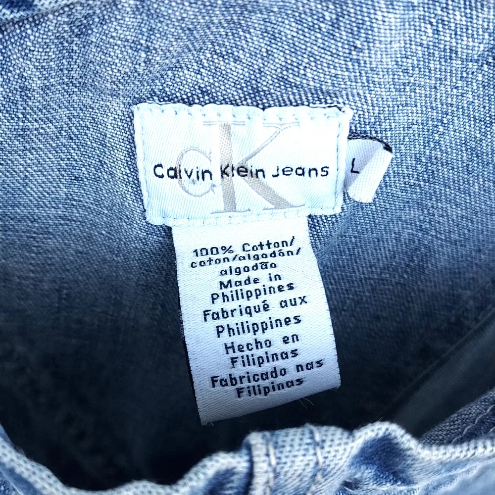 Y2K Calvin Klein Jeans Blue Wide Leg Overalls %100 Cotton Denim - Picture 5 of 10